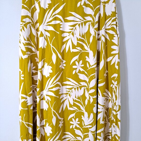 Pact Organic Tropical Palm Midi Skirt Chartreuse - Picture 3 of 9